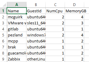 Sample CSV